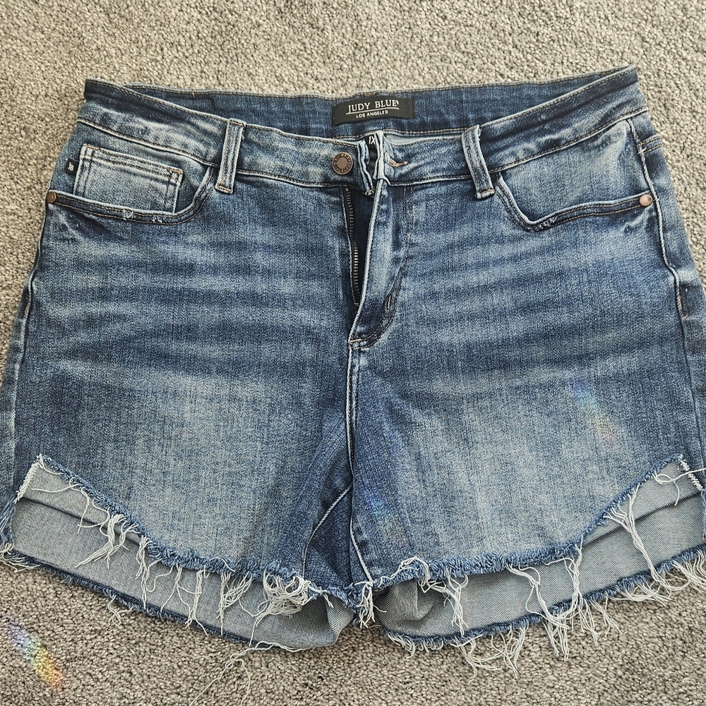Judy Blue Frayed Hem Denim Shorts